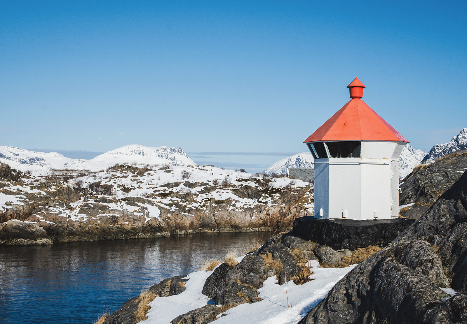 Red roofed lighthouse