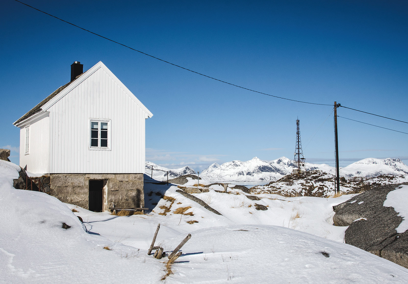 White wooden house