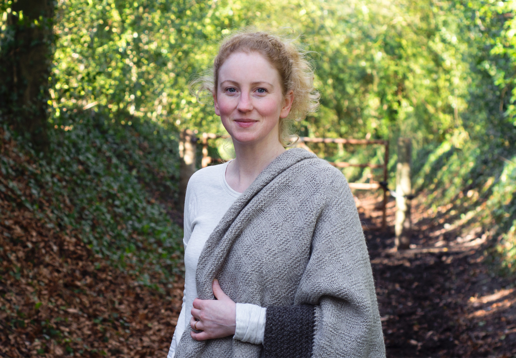 Woman wearing shawl