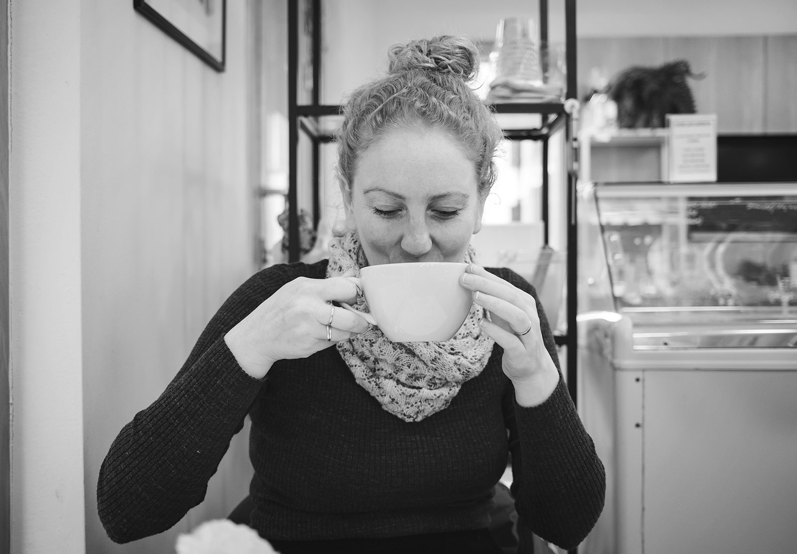 Me drinking hot chocolate