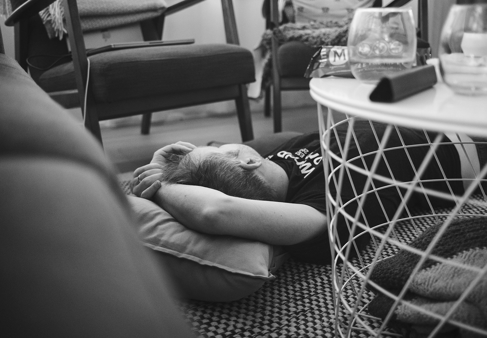 Man sleeping on floor