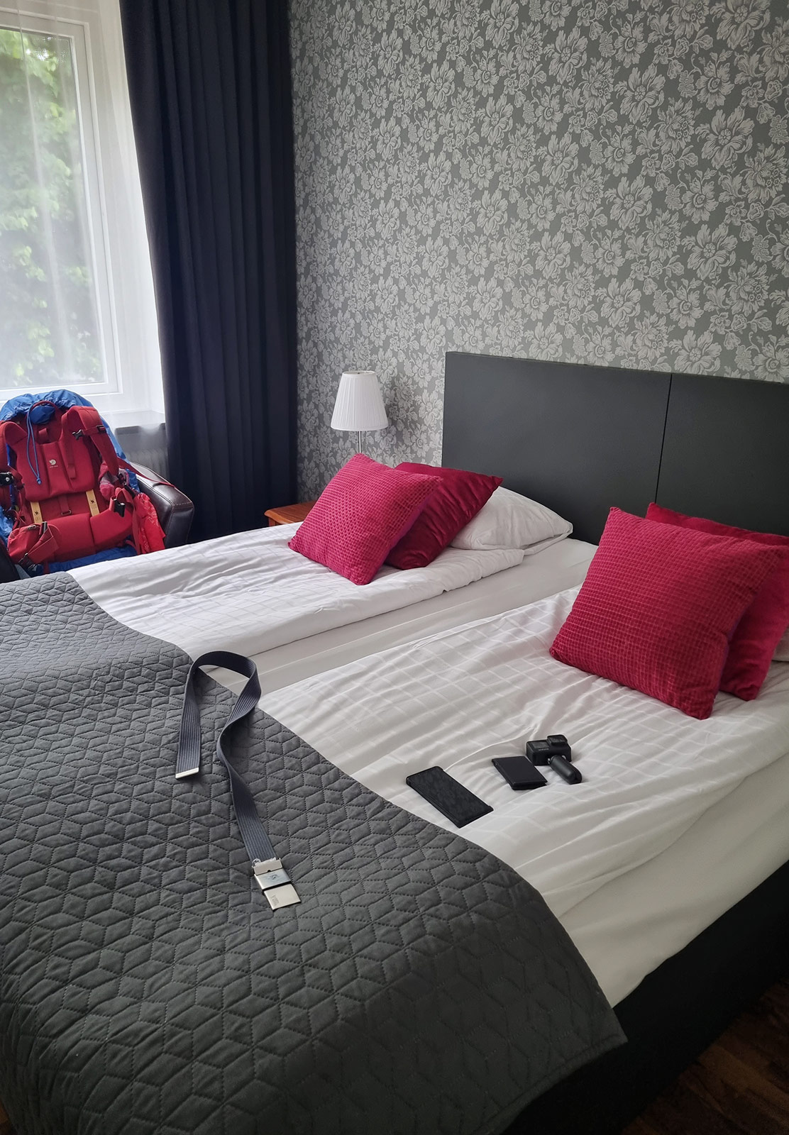 Pillow and blanket on bed