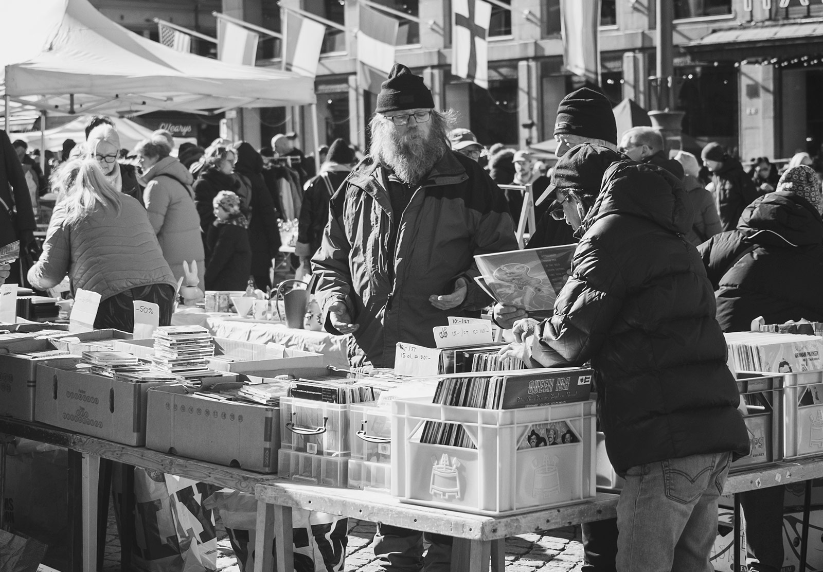 Vinyl stall owner
