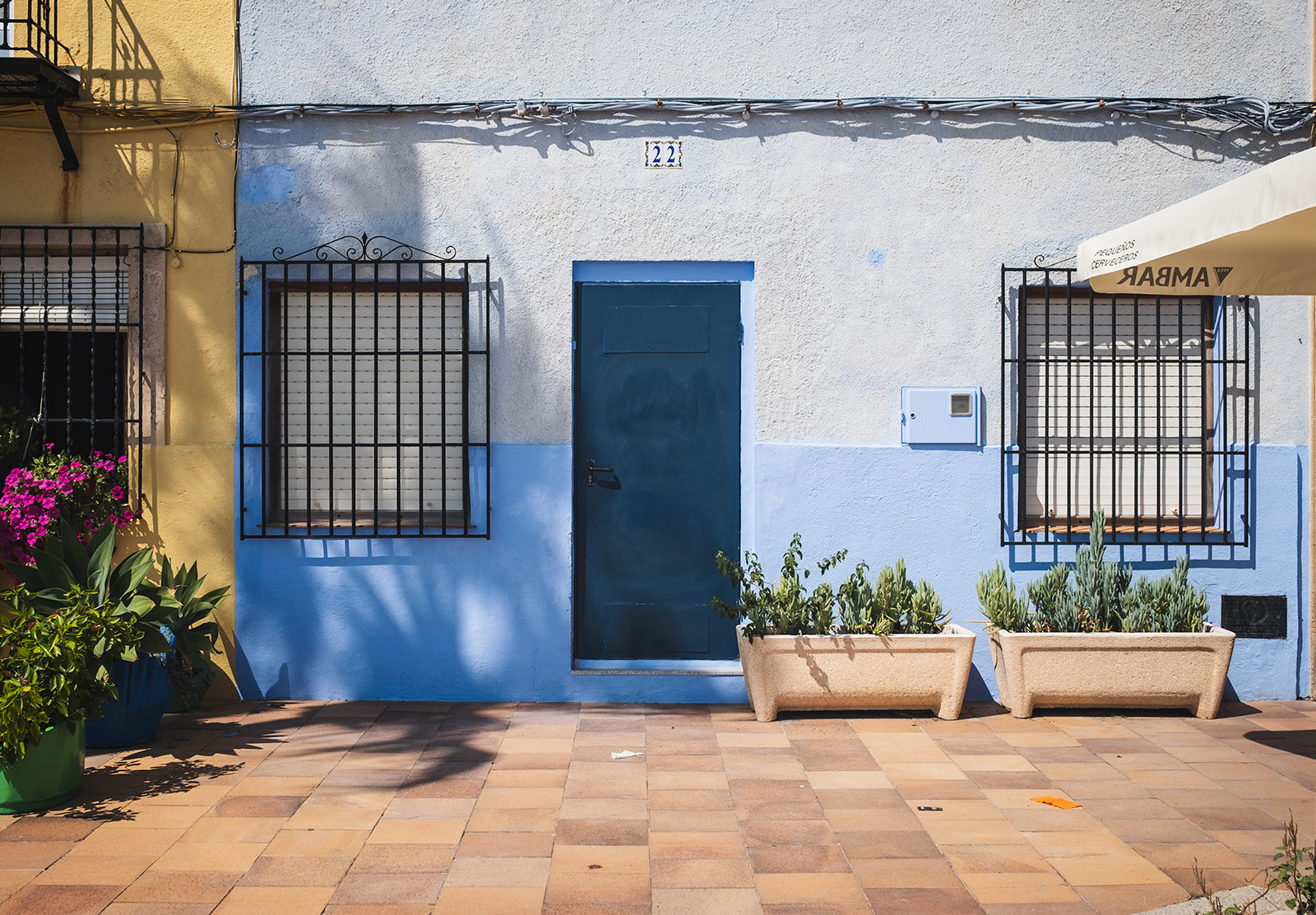 Colourful building and doorway