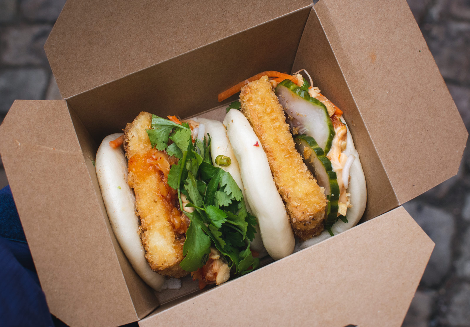Bun in takeaway box