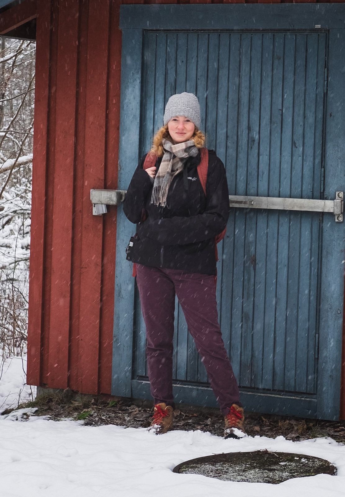 Me stood outside wooden building