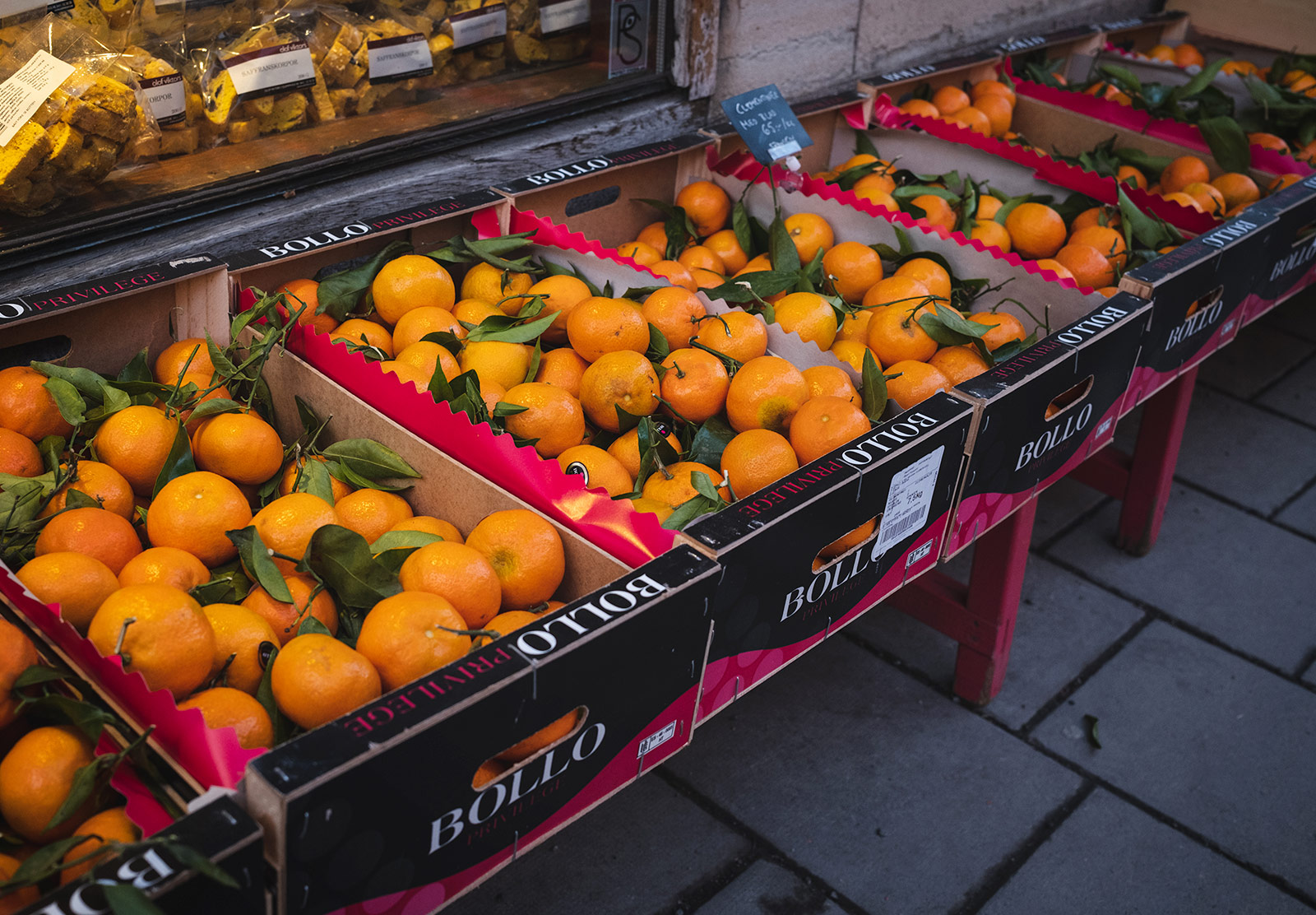 Boxes of clementines
