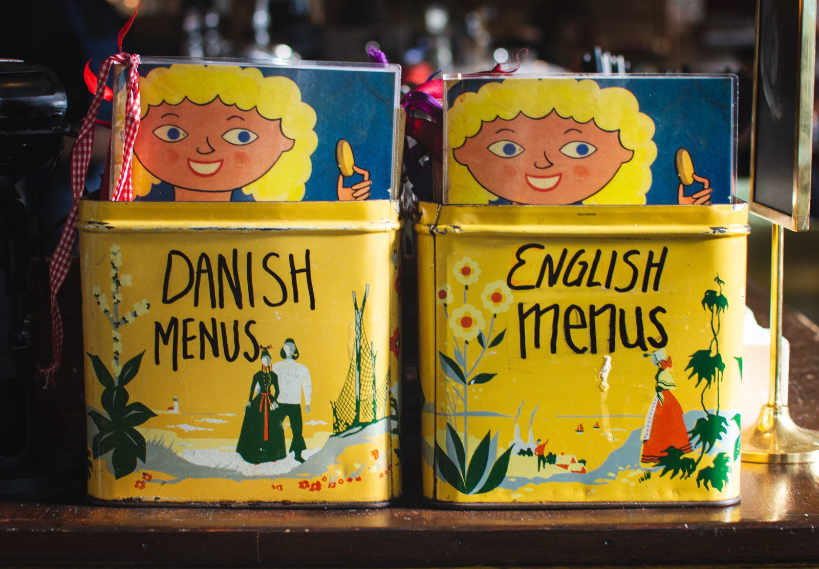 Menus in tins