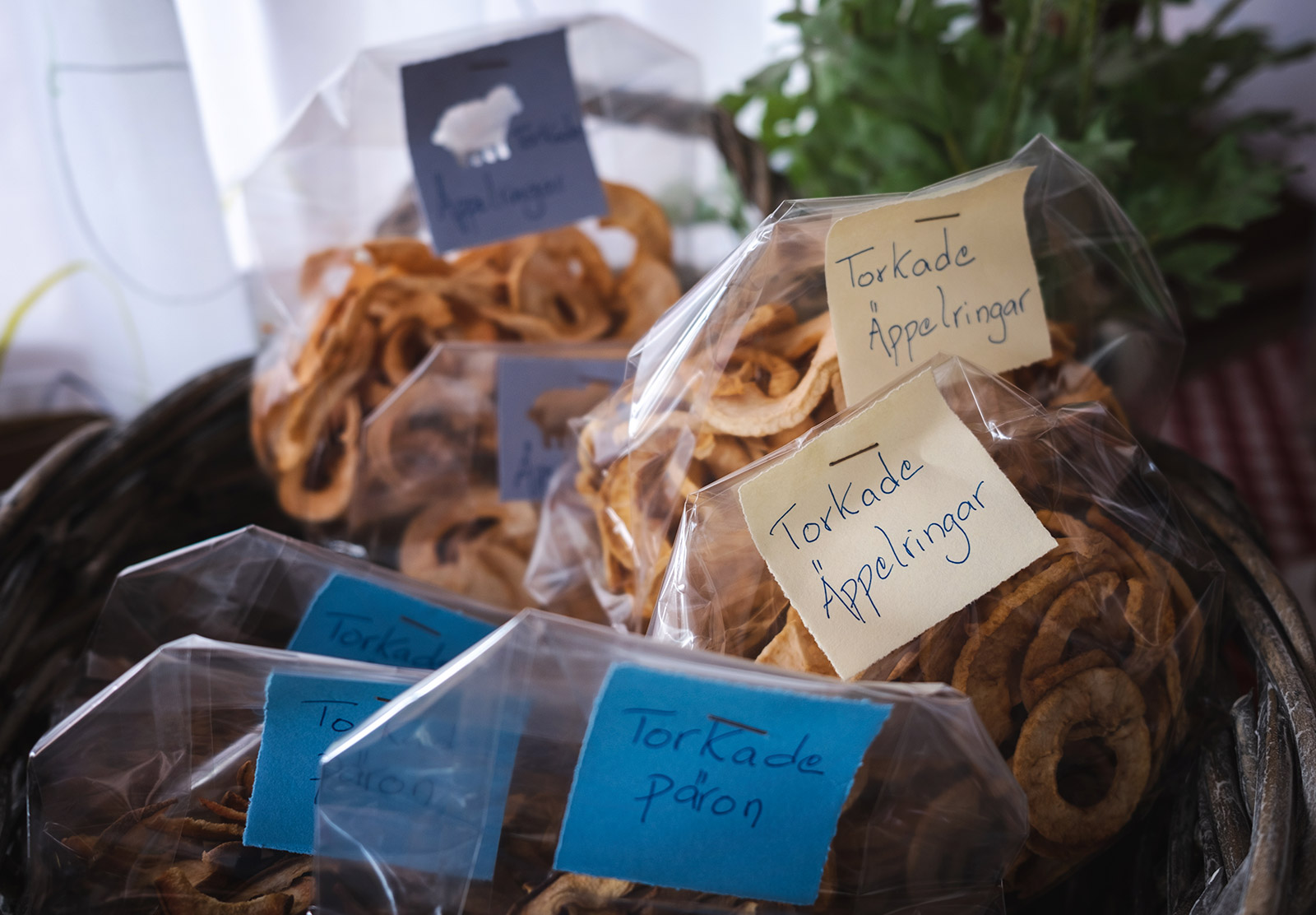 Bags of dried fruit
