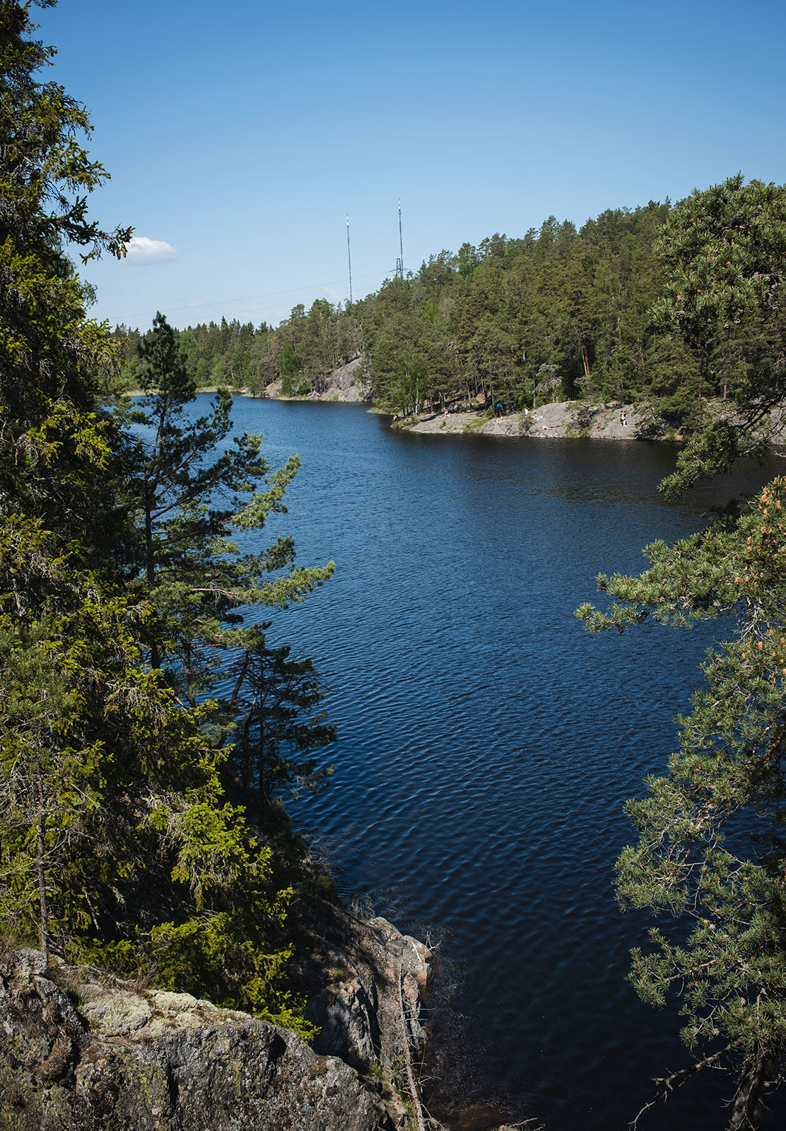 Lake with blue water