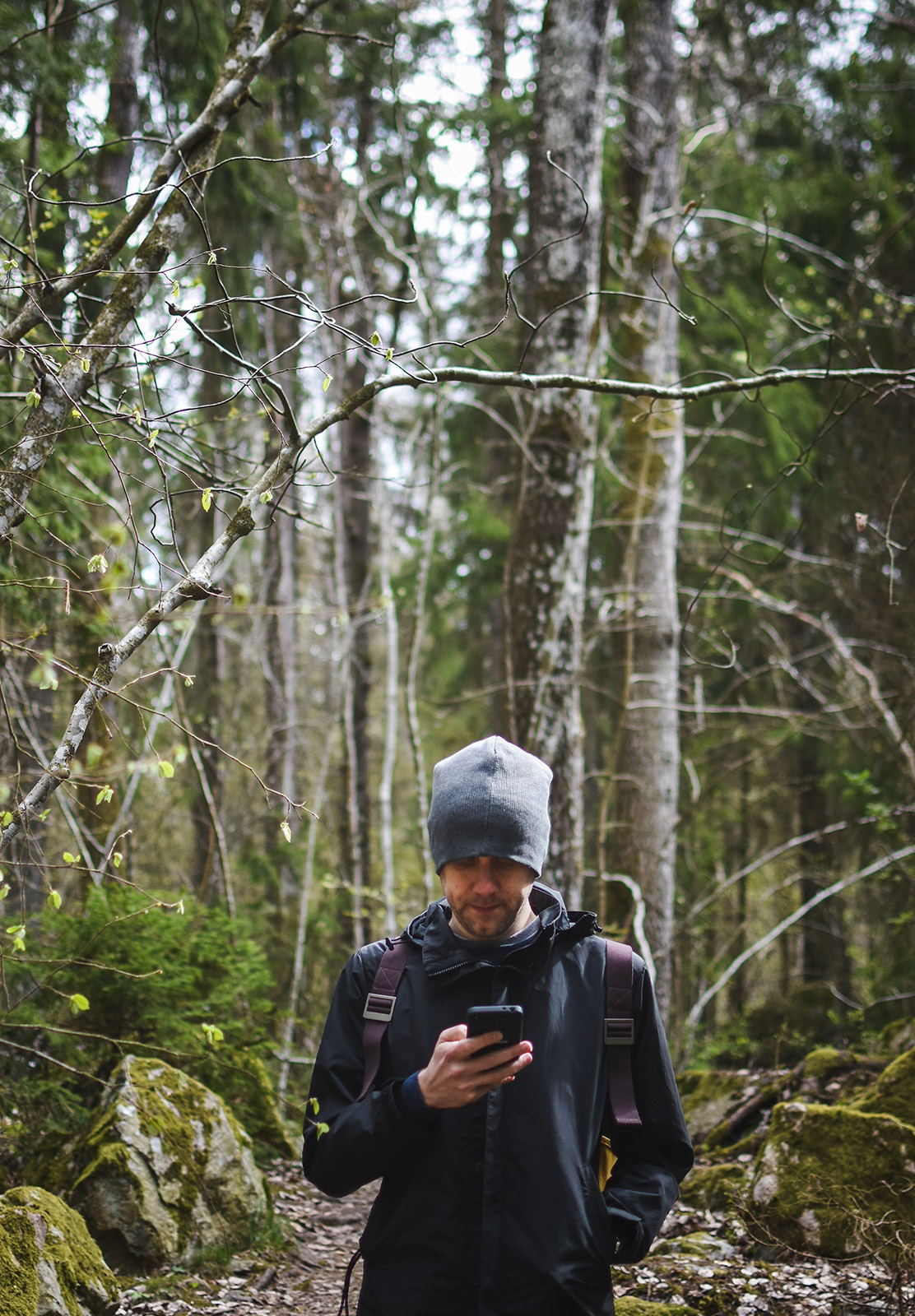 Man in forest