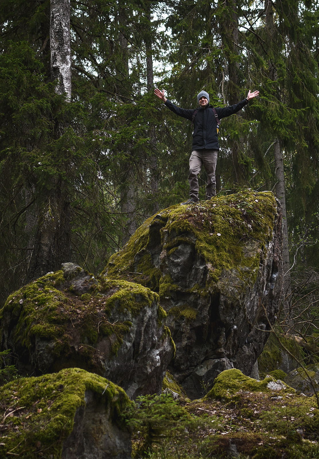 Man standing on rock