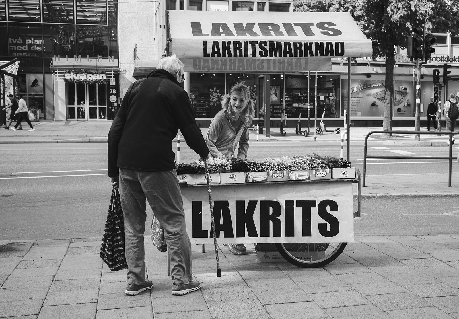 Man at licquorice cart
