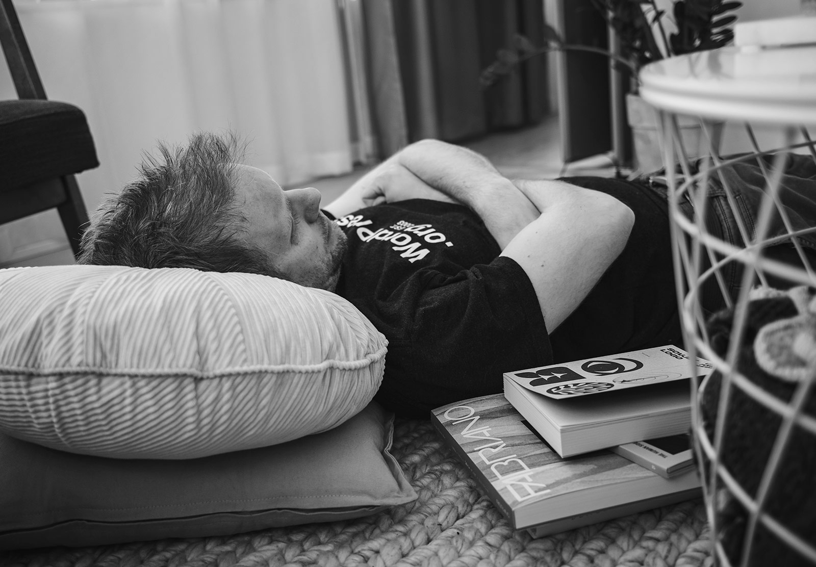 Man laying on the floor