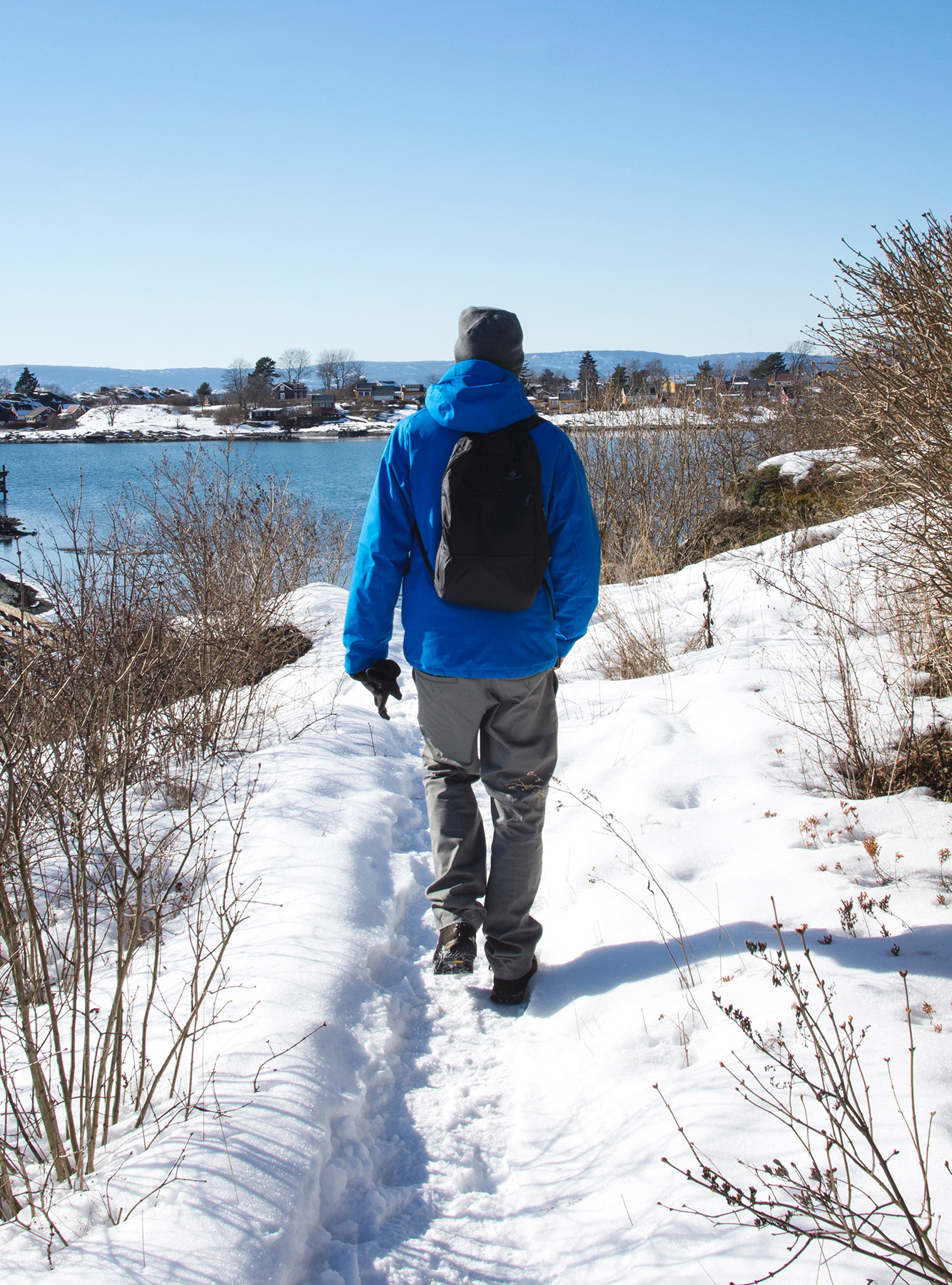 Man on snow track