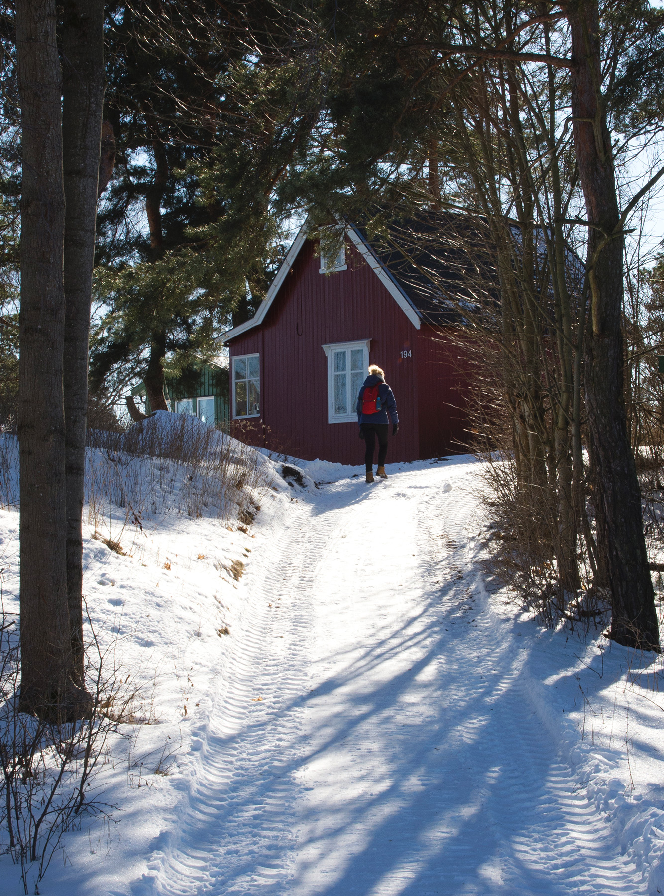 Red wooden house
