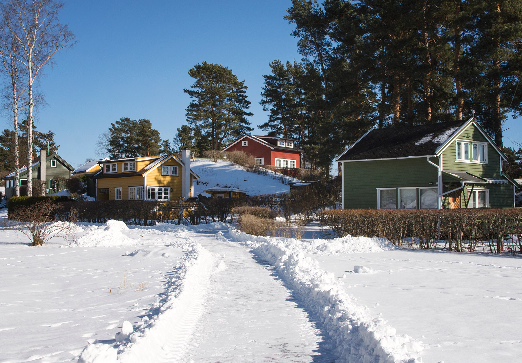 Colourful wooden houses