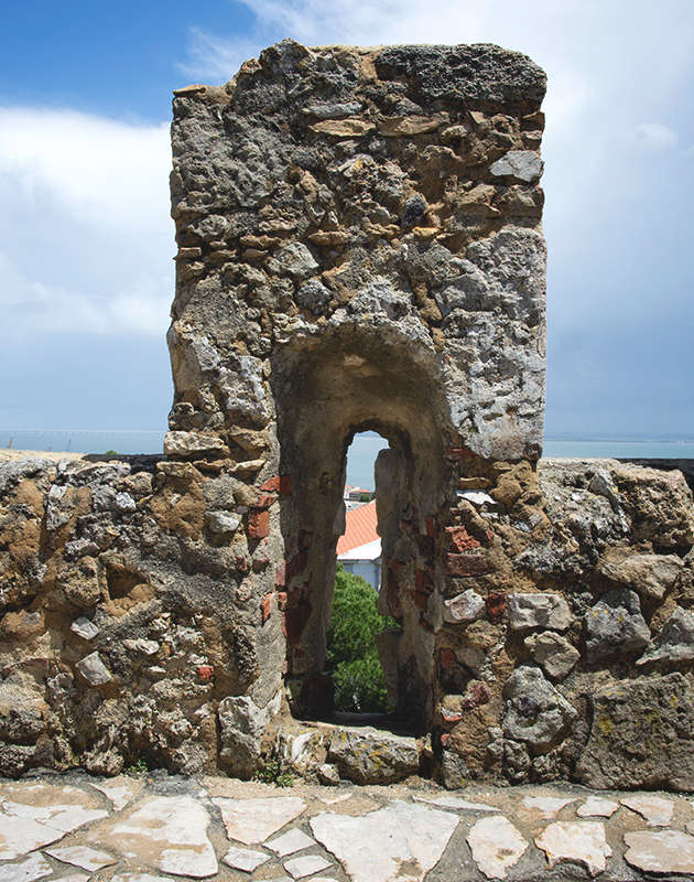 View through stone wall