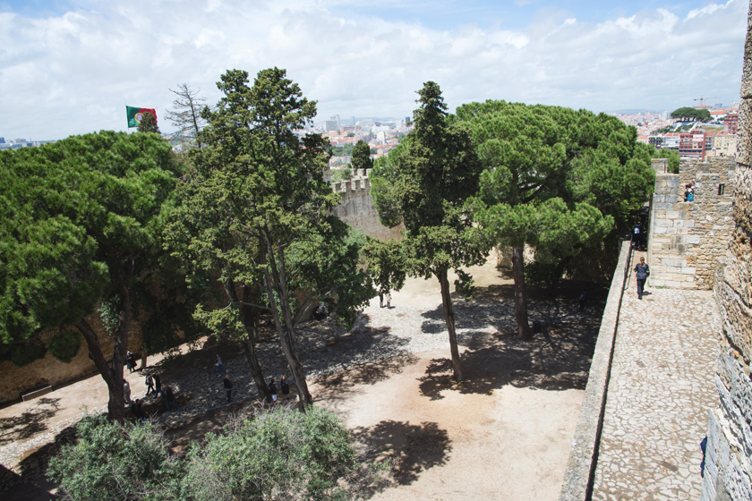 View over courtyard and trees
