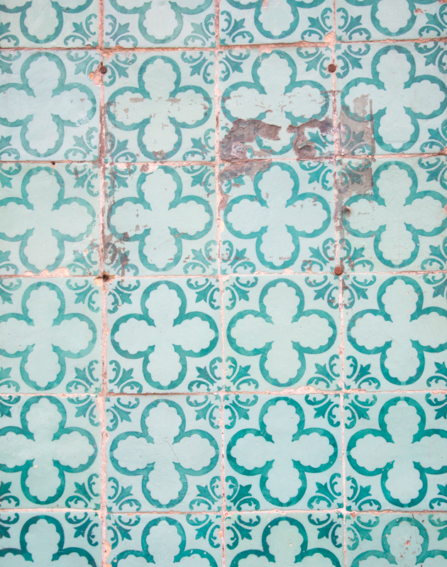 Turquoise geometric tiles