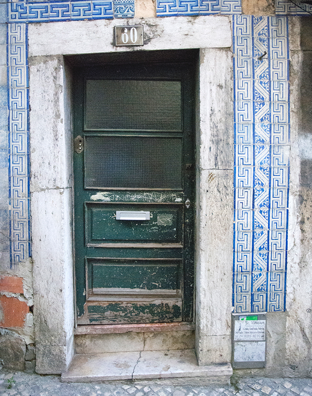 Neglected tiled doorway