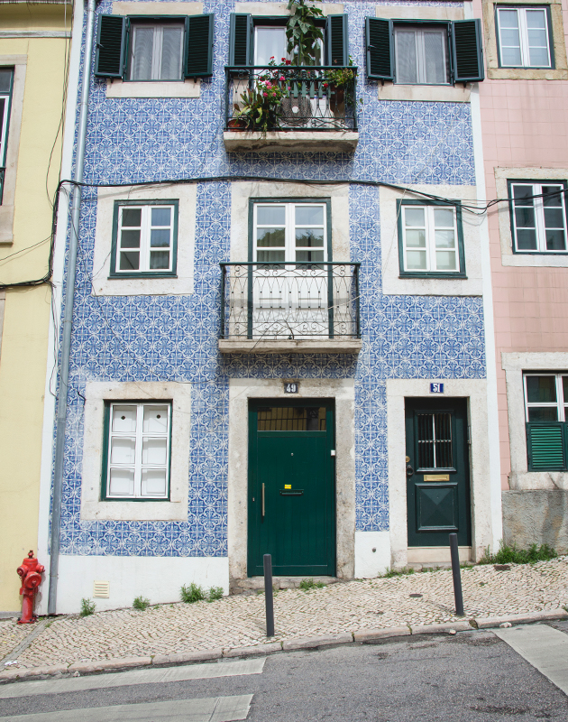 Tall tiled building