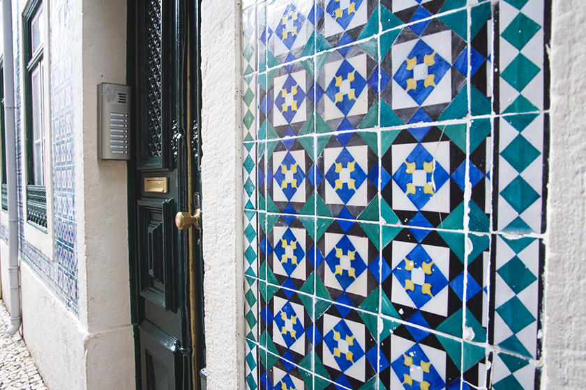 Tiled covered wall