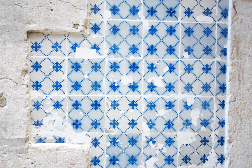 Blue and white tiles