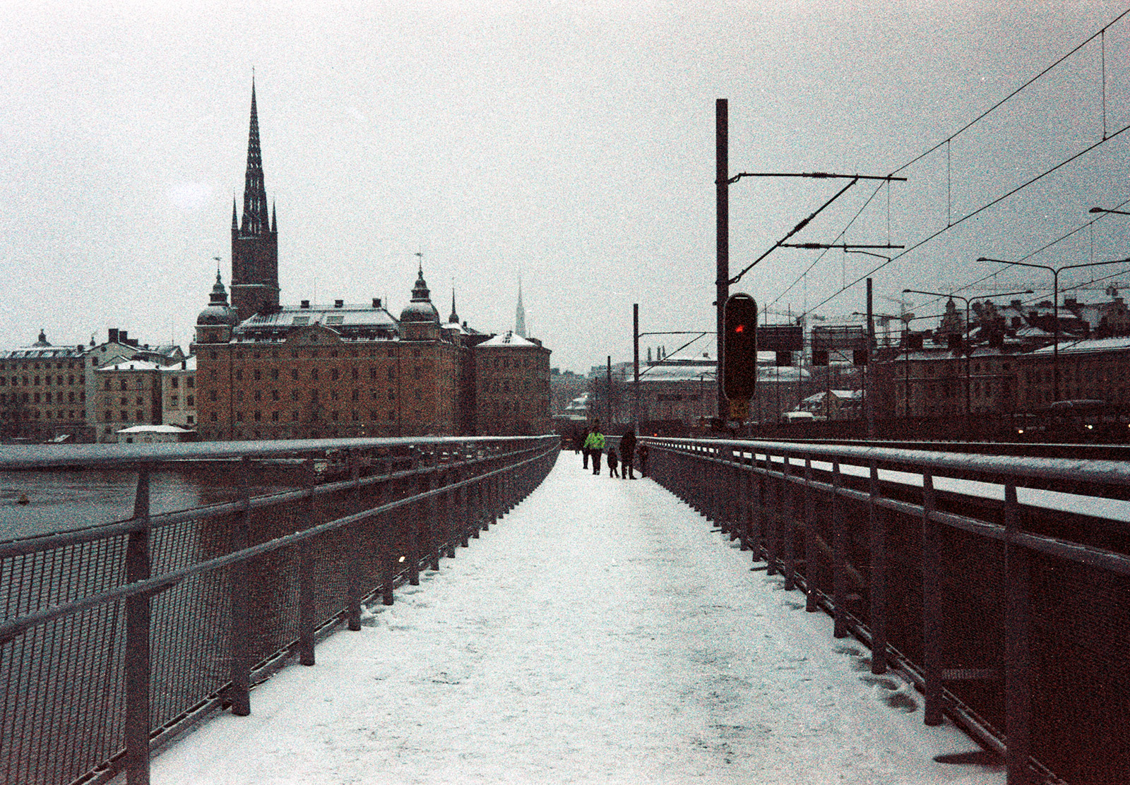 Snow on walkway