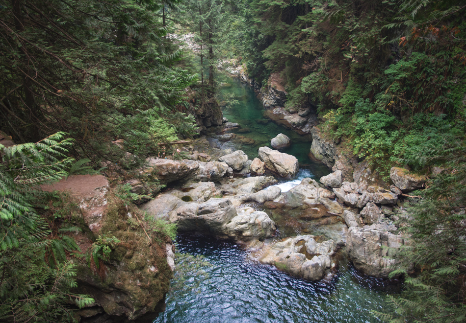 Deep blue water in creek