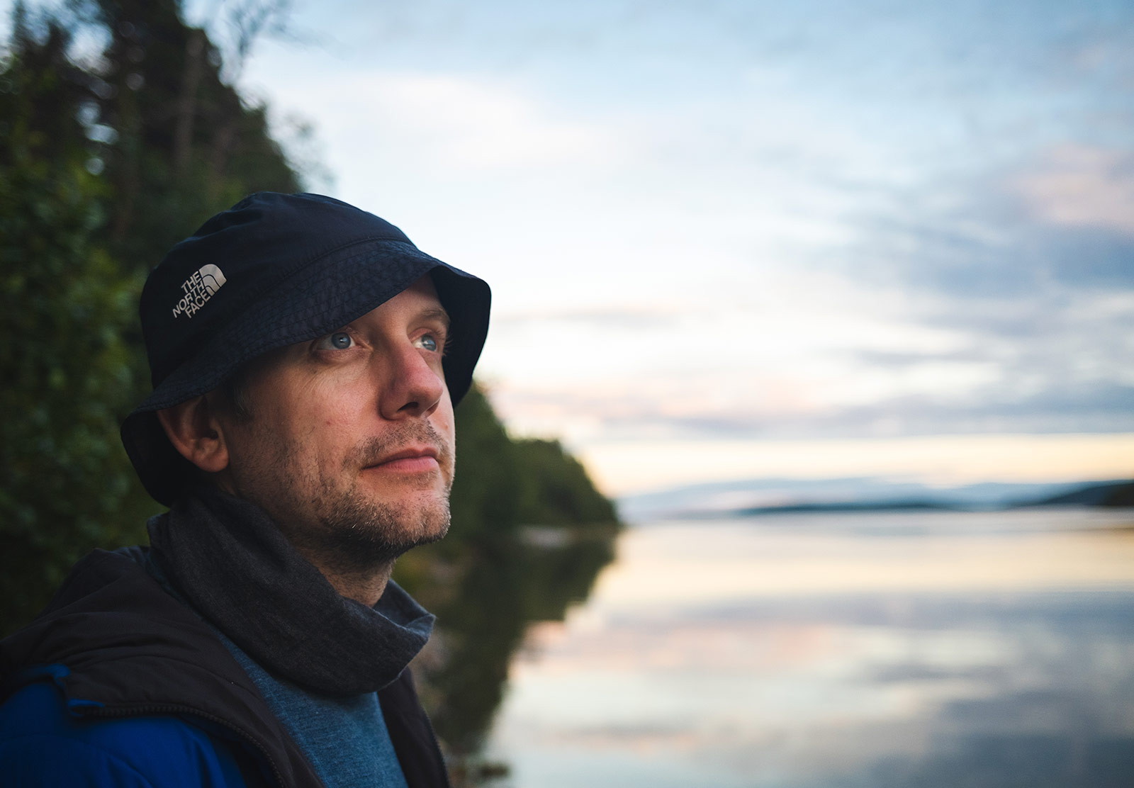 Man gazing at sky
