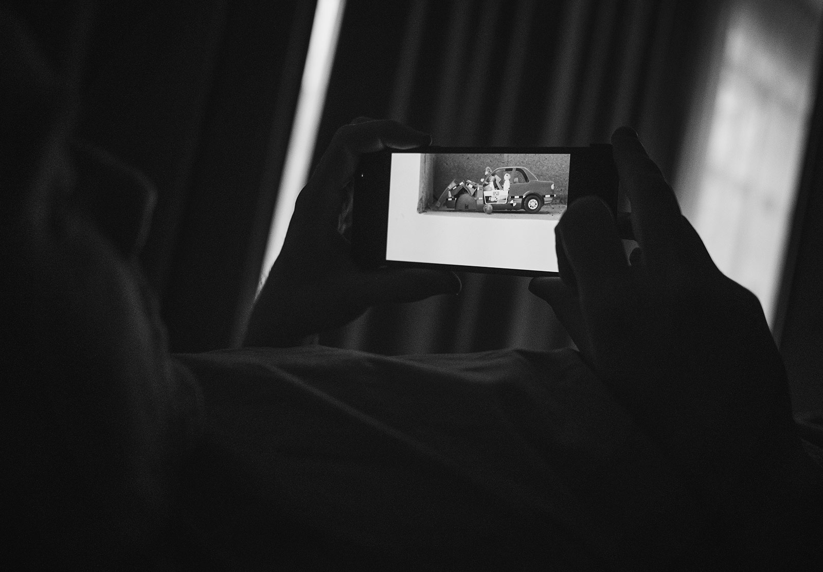 Man looking at phone