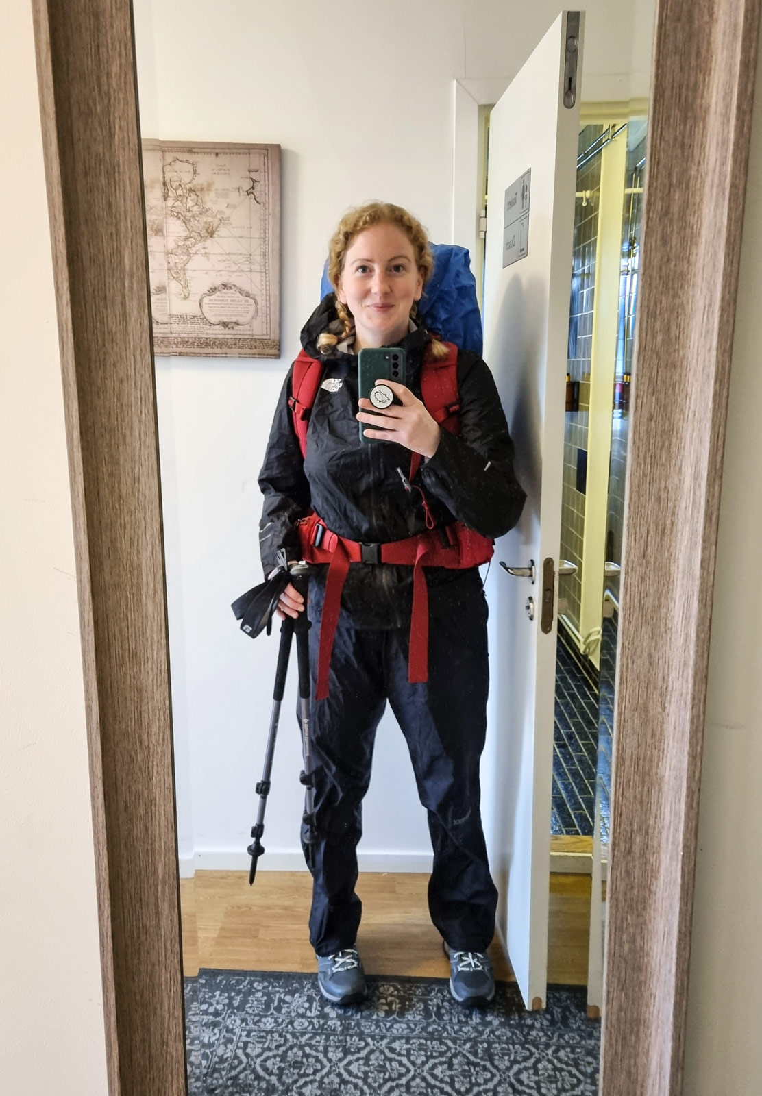 Woman wearing hiking clothes