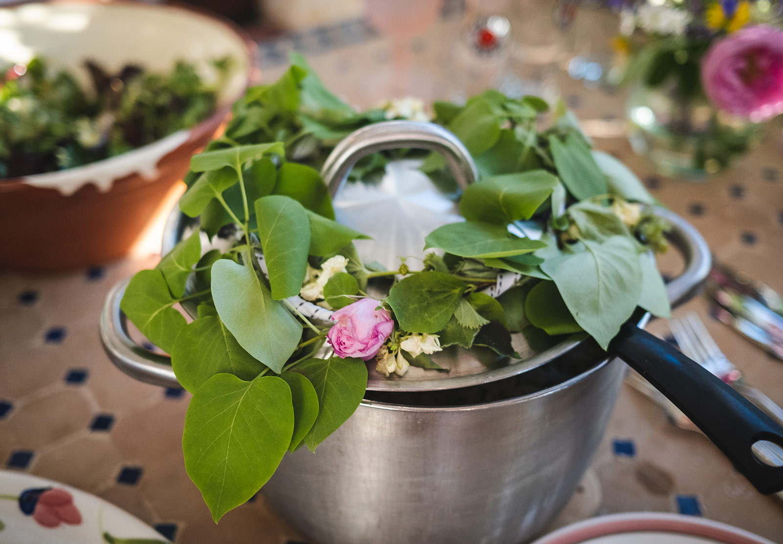 Flower crown on pot