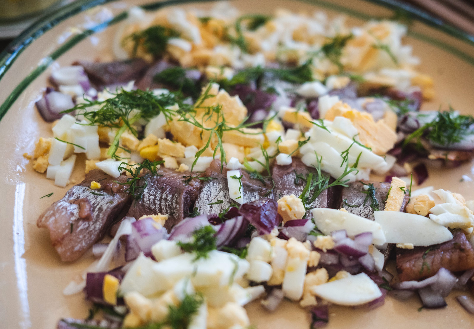 Herring, egg and onion
