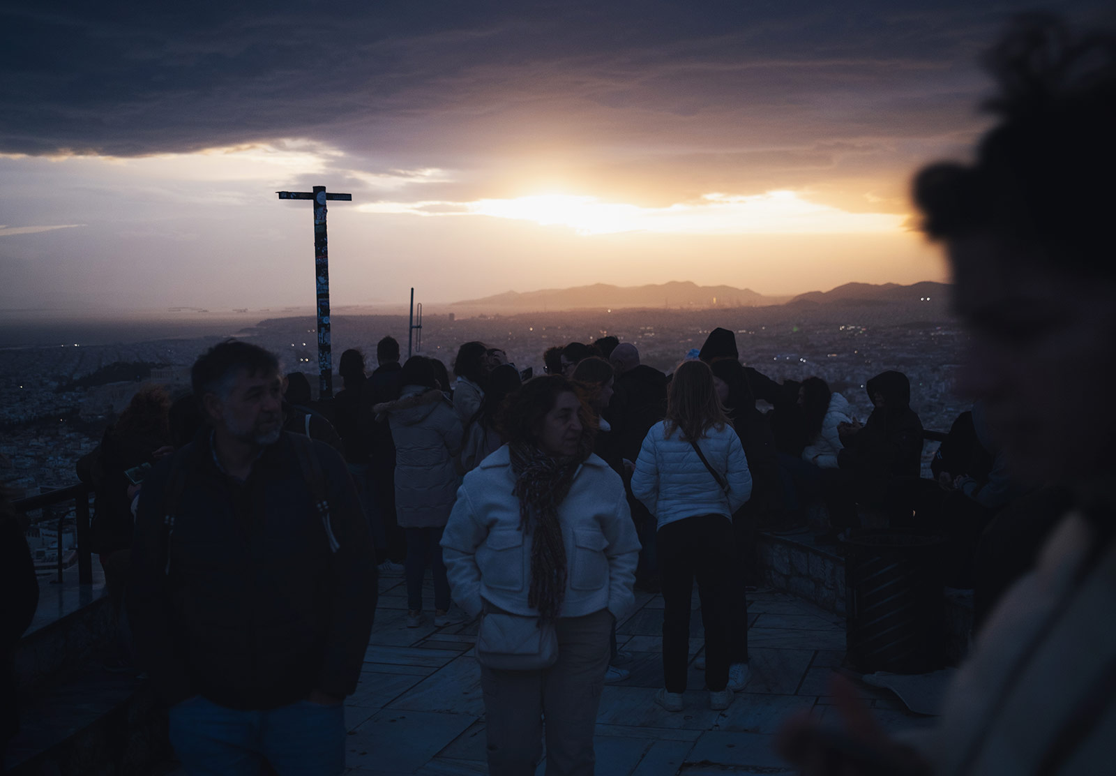 Group of people watching sunset
