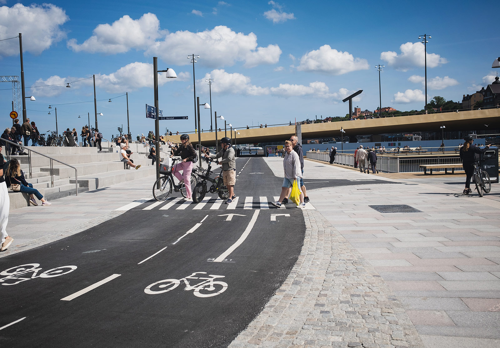 Cyclists on cycle lane