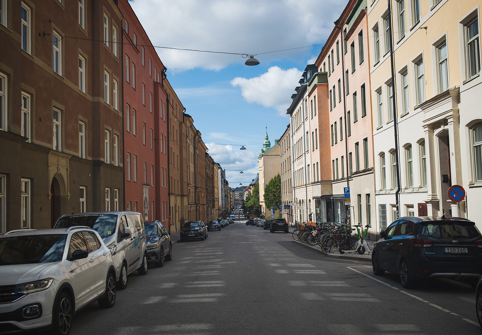 View down street