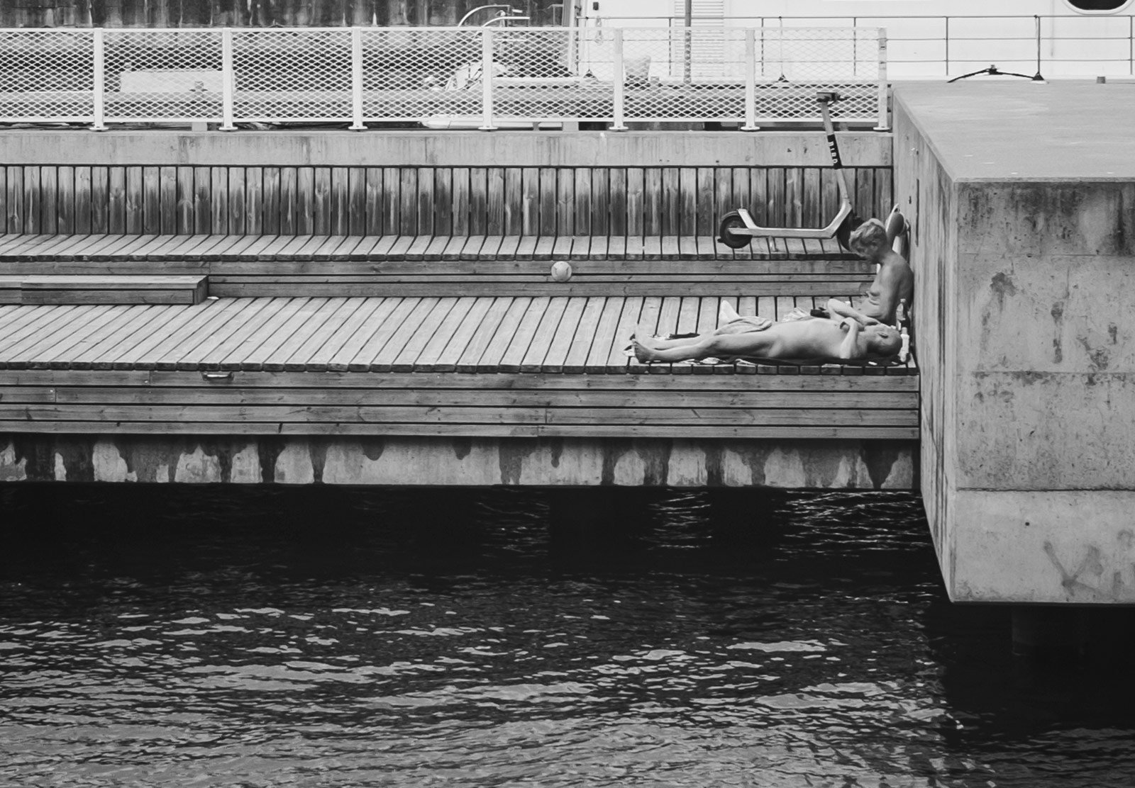 Men sunbathing nude
