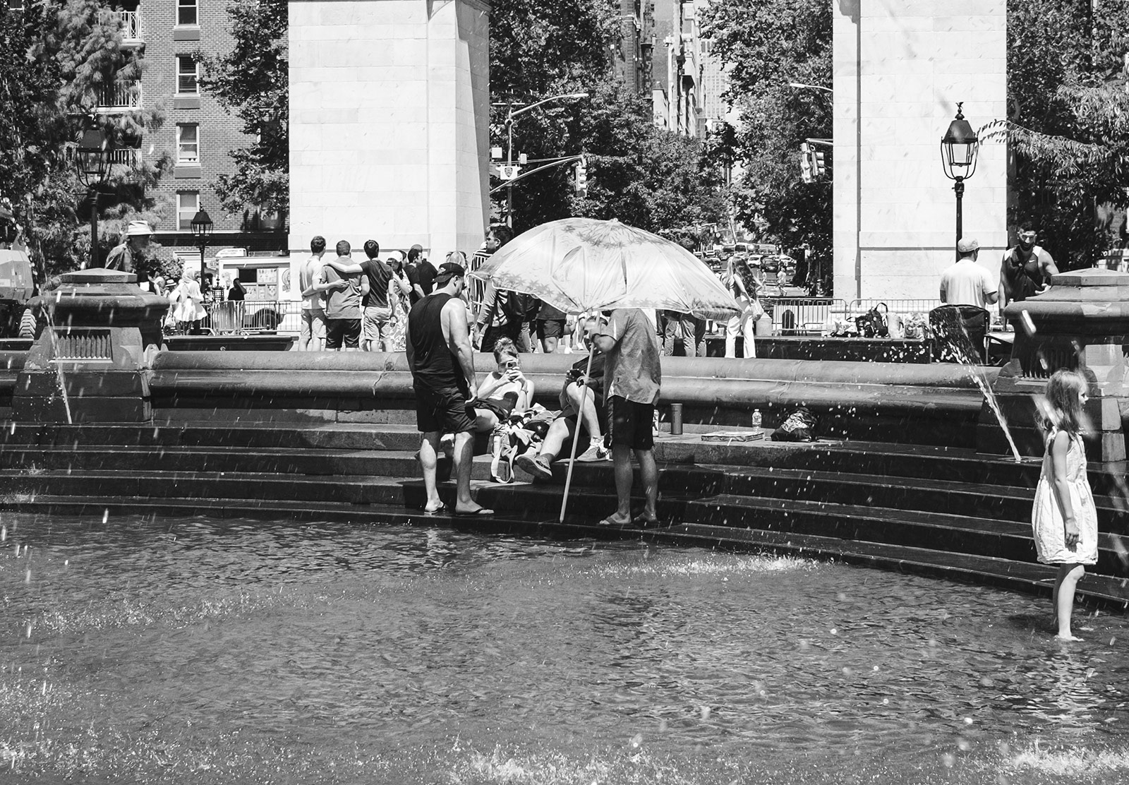 People with parasol