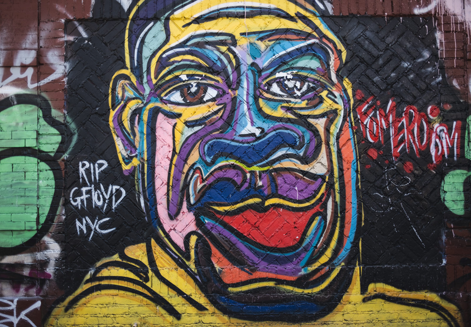 George Floyd painted mural