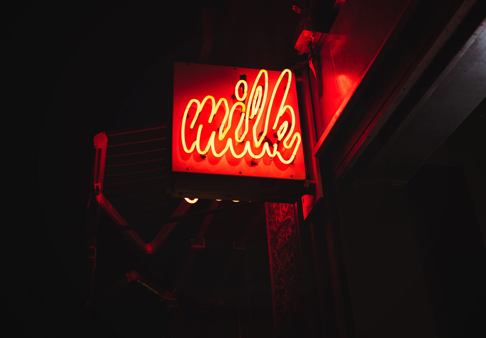 Neon Milk sign