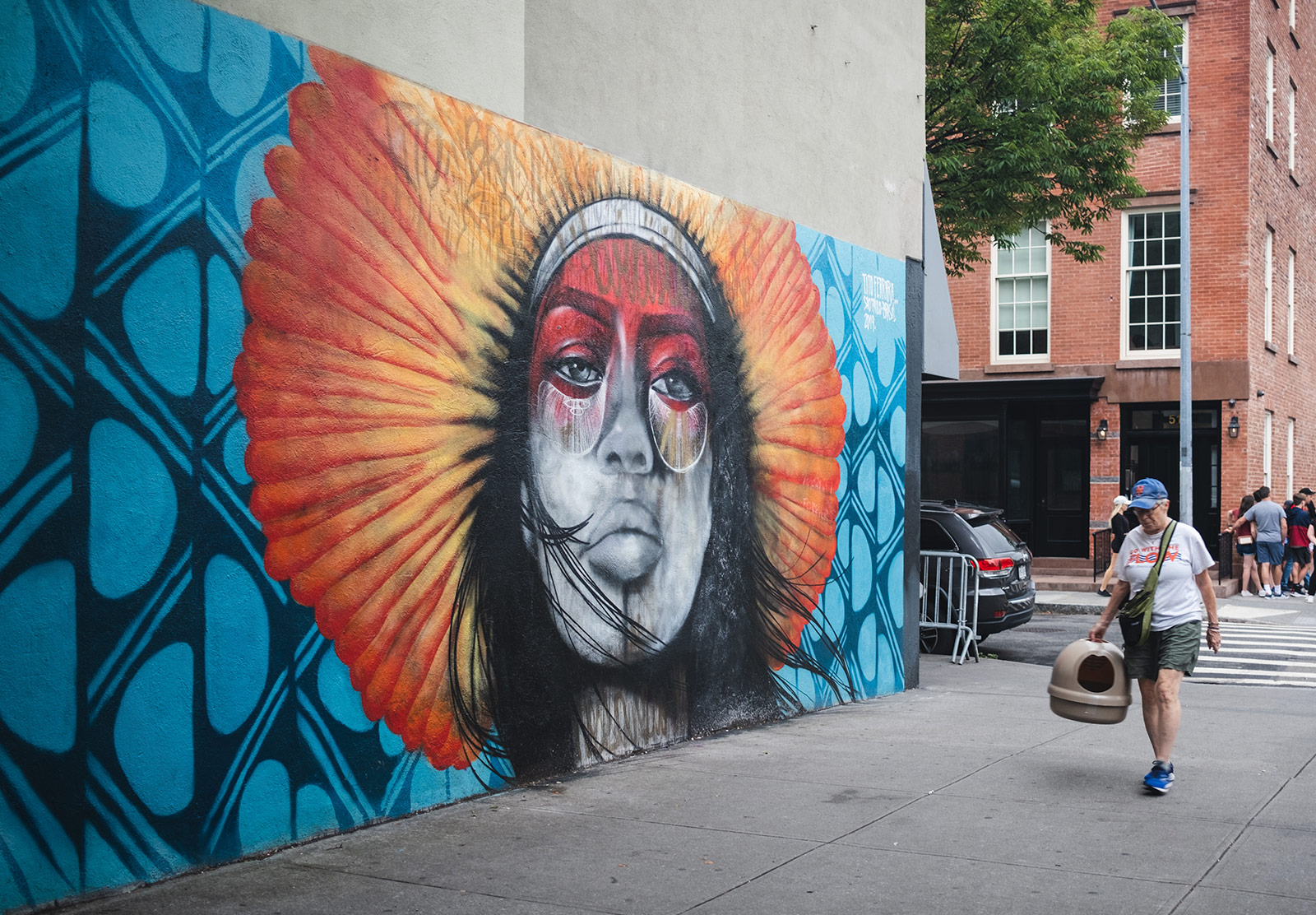 Face painted on a wall