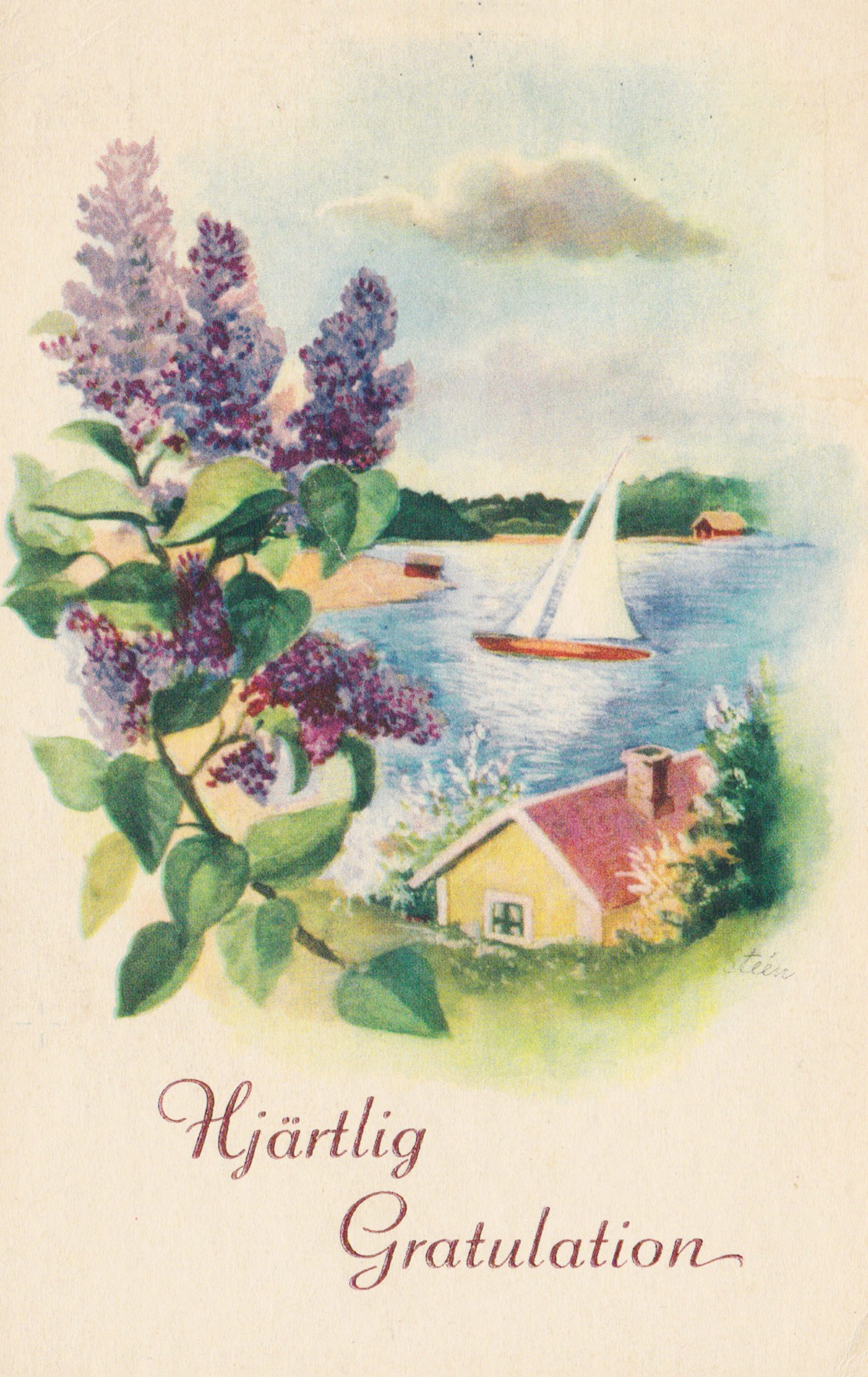 Illustration of boat on water