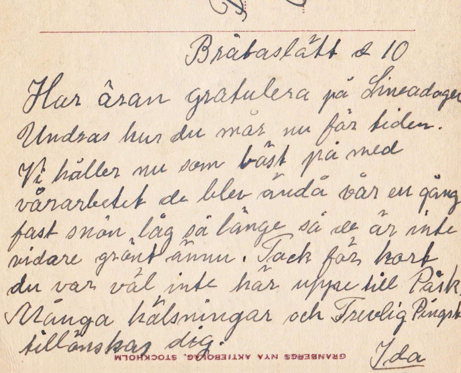 Closeup of handwriting