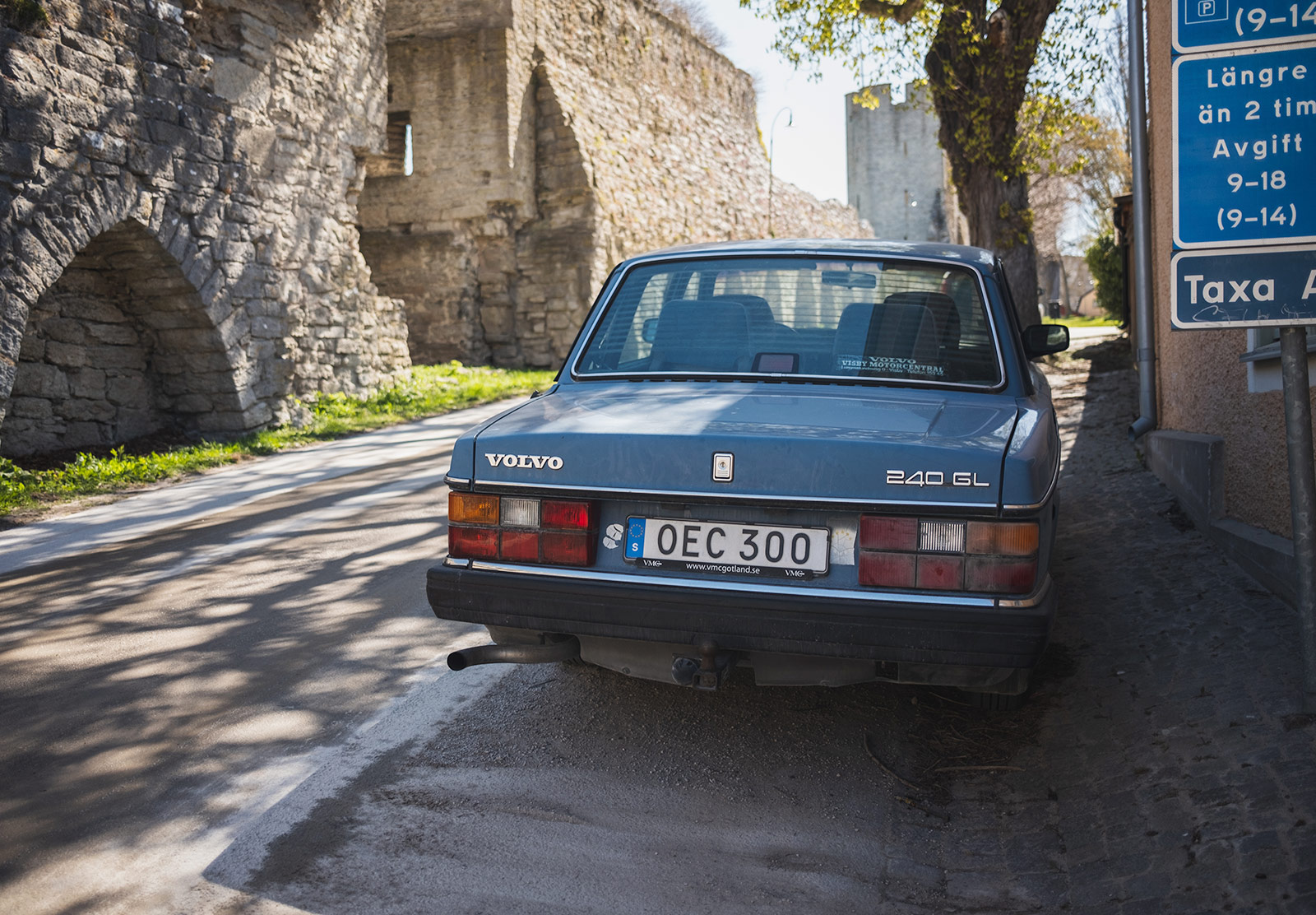 Old Volvo parked in a street