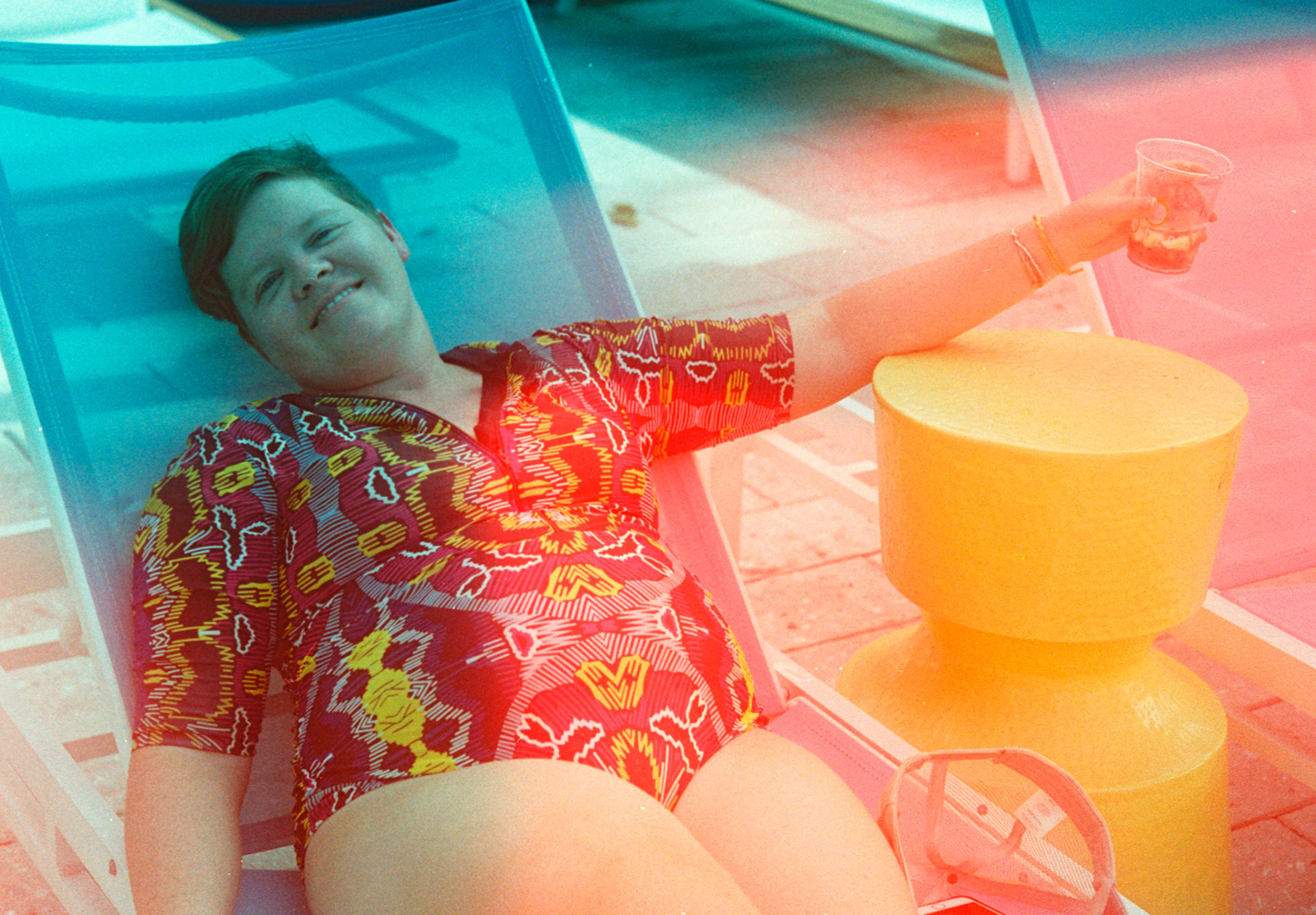 Woman on sun lounger