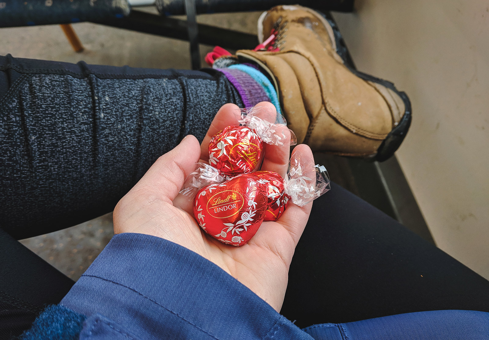 Chocolates in hand