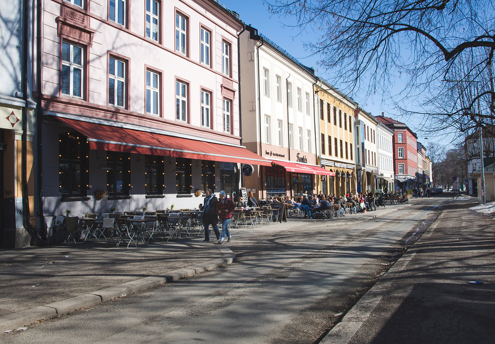 Pastel coloured street