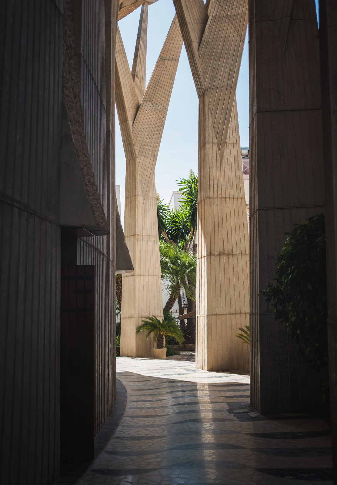 Tall church columns